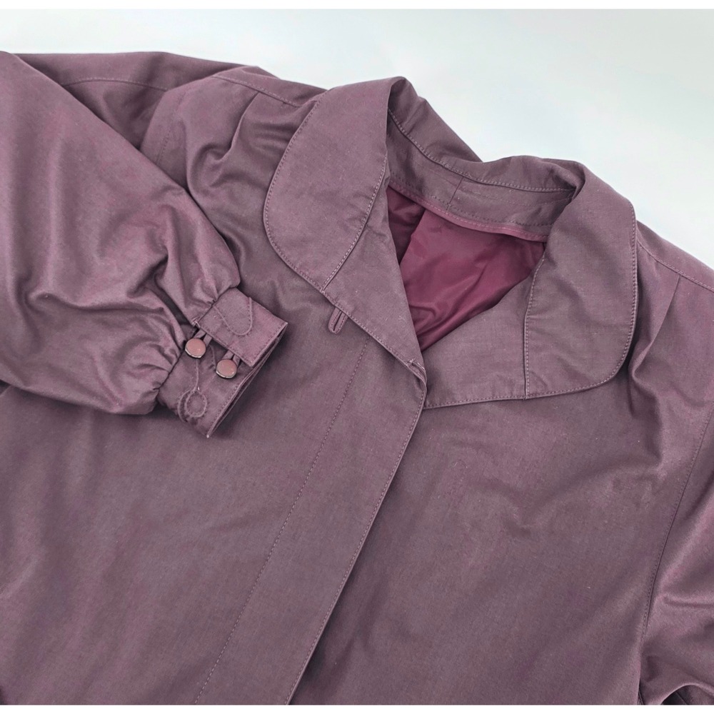 London Fog Vintage Trench Coat Size 4 PET Womens Plum Purple Dark Academia